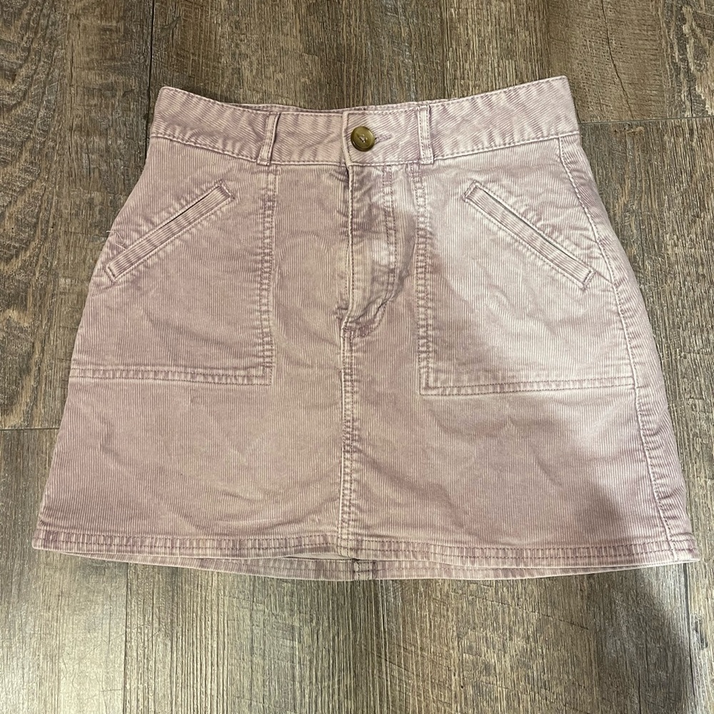 Corduroy purple mini skirt